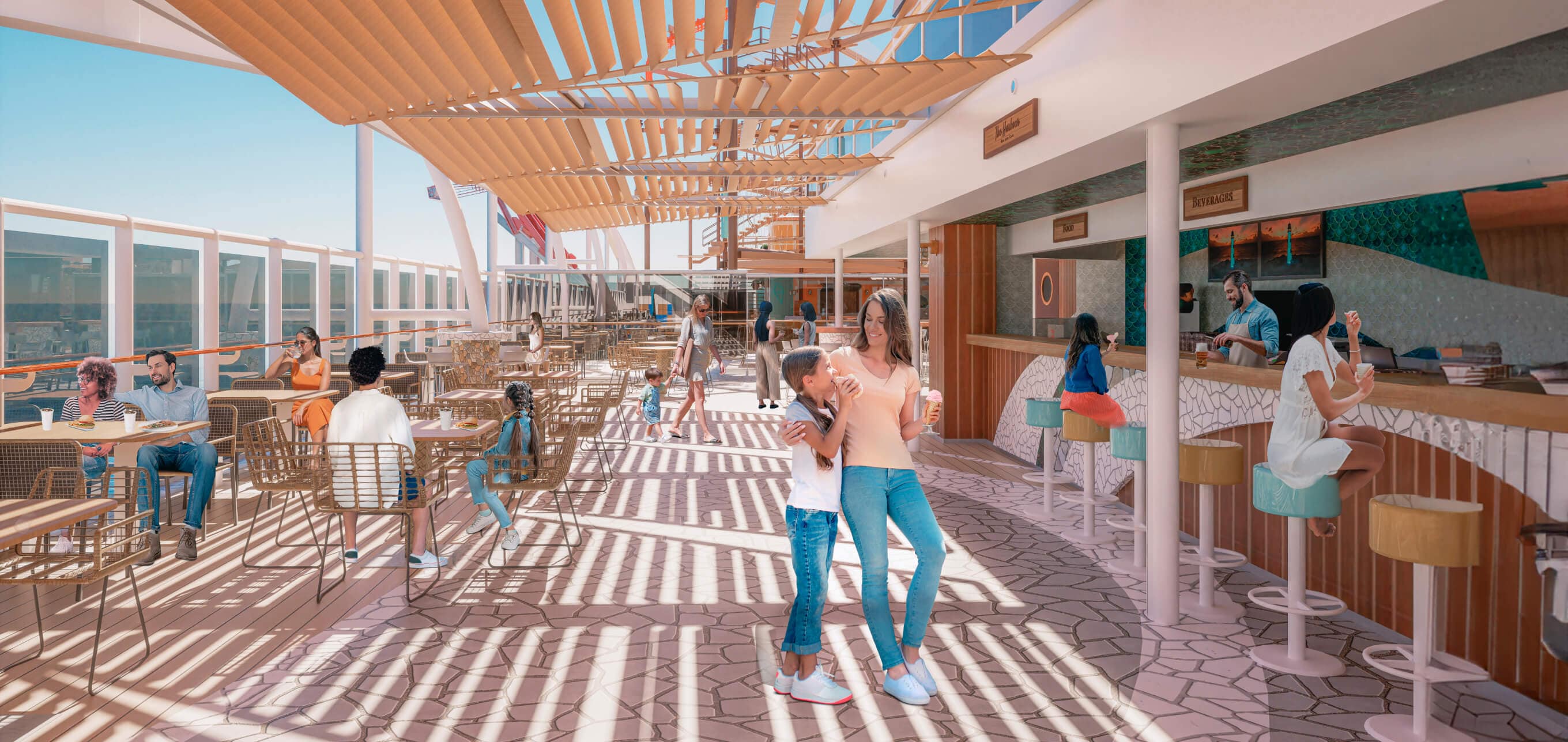 Enjoy tasty bites at The Harbour Bar & Bites onboard MSC World America | MSC Cruises